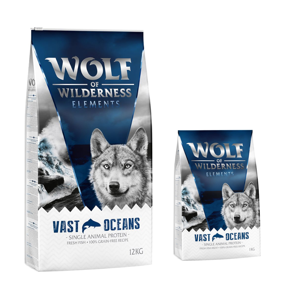 12 + 2 kg gratis! 14 kg Wolf of Wilderness Trockenfutter - Vast Oceans - Fisch (Monoprotein) von Wolf of Wilderness