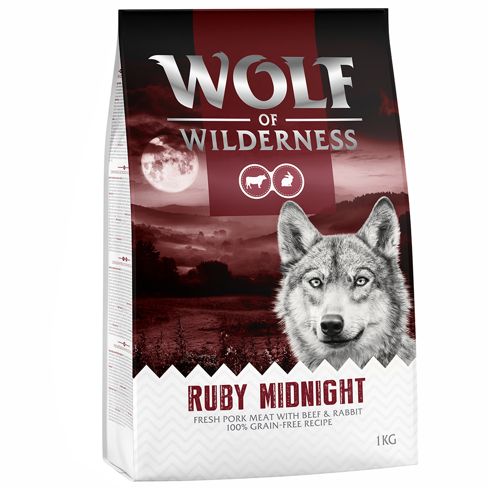 2 x 1 kg Wolf of Wilderness Trockenfutter zum Sonderpreis! - Ruby Midnight - Rind & Kaninchen von Wolf of Wilderness