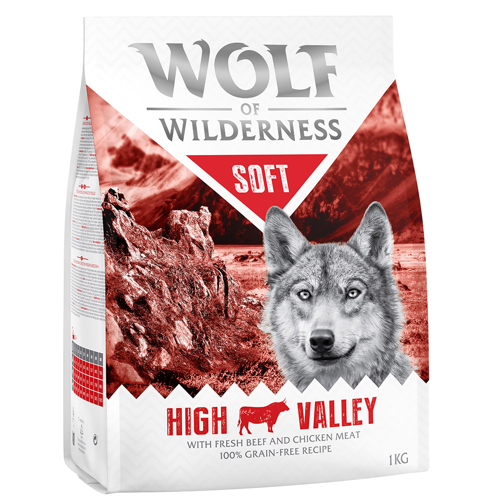2 x 1 kg Wolf of Wilderness Trockenfutter zum Sonderpreis! - SOFT High Valley - Rind (halbfeucht) von Wolf of Wilderness