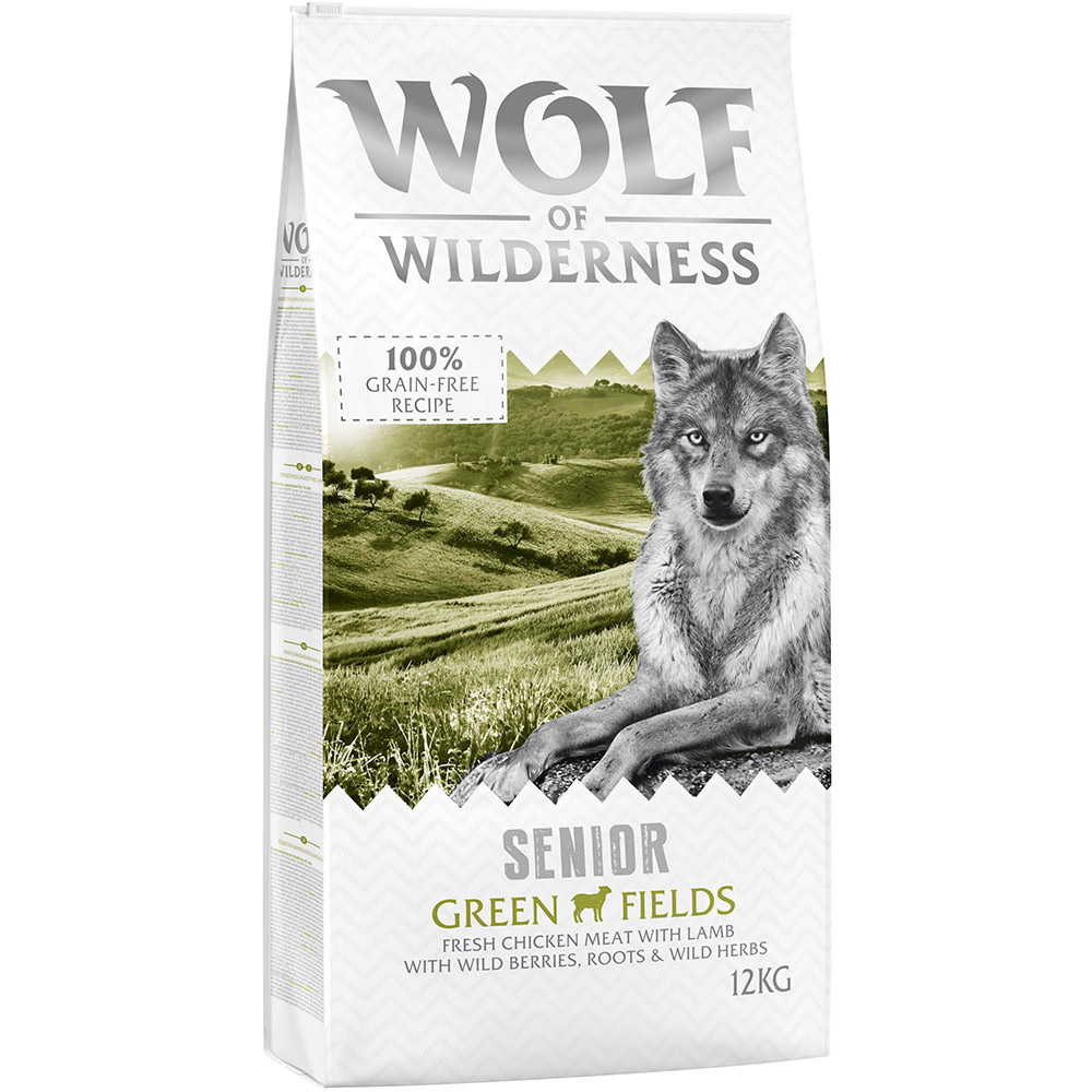 2 x 12 kg Wolf of Wilderness Trockenfutter - getreidefrei - SENIOR Green Fields - Lamm von Wolf of Wilderness