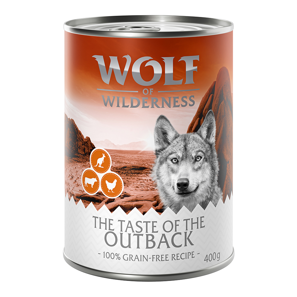 Wolf of Wilderness Adult - "The Taste Of" 6 x 400 g - 6 x 400g: Taste Of  The Outback - Huhn, Rind, KÄNGURU von Wolf of Wilderness