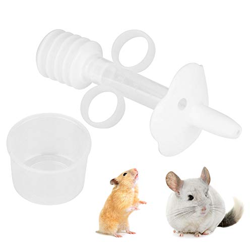 XHTLLO Haustier-Medizin-Futterspender, Silikon-Kaninchen-Wasser-Futterspender Für Kleine Haustiere, Weicher Spritzenspender(12.5cm-Weiß) von XHTLLO