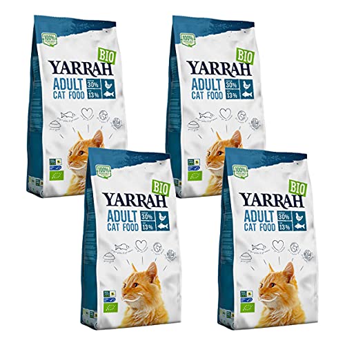 Yarrah - Trockenfutter mit Huhn & Fisch für Katzen Bio - 2,4 kg - 4er Pack von Yarrah