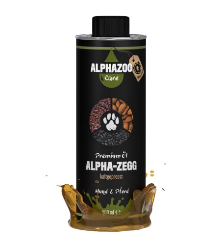 alphazoo Alpha-Zegg I Natürliches Premium Anti Zecken Futteröl 500 ml I Zecken Abwehr für Hunde & Nagetiere I Zeckenschutz Öl zur Stärkung der Abwehrkräfte von alphazoo