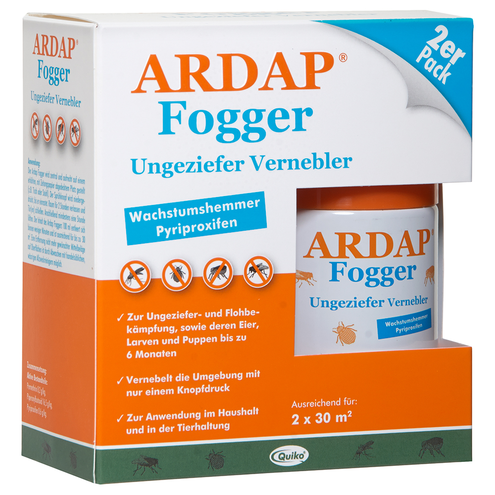 Ardap Care ARDAP Fogger Ungeziefer Vernebler 2 x 30 m² - Sparpaket: 4 x 100 ml von ardap