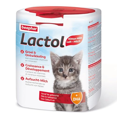 BEAPHAR - Lactol Aufzucht-Milch - Für Kätzchen - Von Geburt An - Muttermilchersatz Mit DHA, Vitaminen Und Mineralien - Unterstützt Gesunde Aufzucht Und Stärkung - 500 g von beaphar