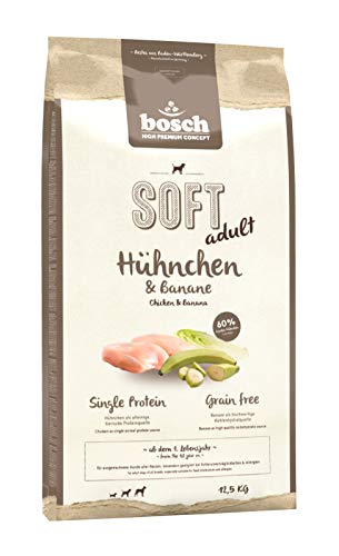 bosch HPC SOFT Hühnchen & Banane | halbfeuchtes Hundefutter für ausgewachsene Hunde aller Rassen | Single Protein | grain-free | 1 x 12.5 kg von bosch TIERNAHRUNG