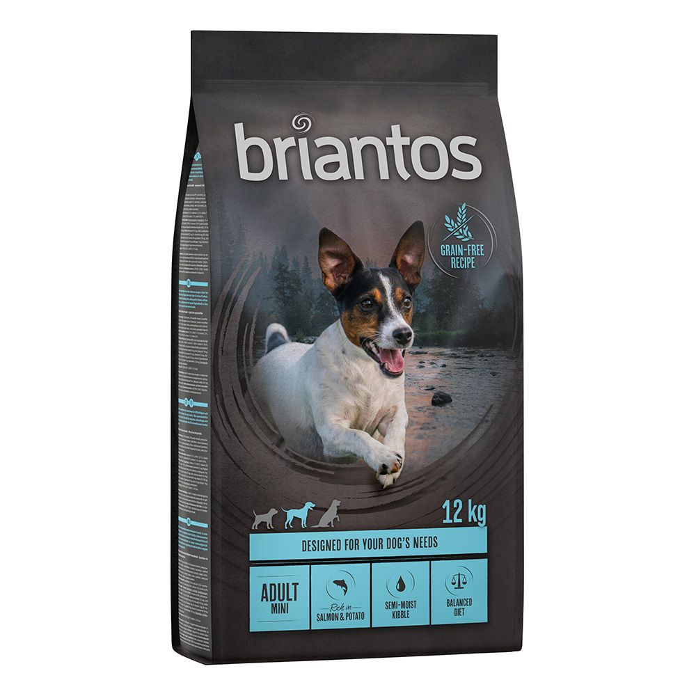 Briantos Mini Trockenfutter 1 kg gratis! - Adult Mini Lachs (12 kg) - GETREIDEFREI von briantos