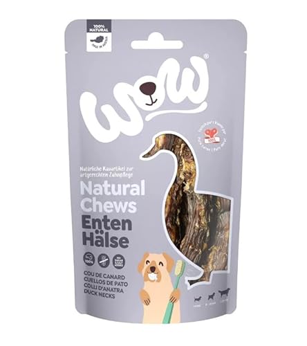 WOW Kausnacks I 100% Entenhälse getrocknet I Single-Protein Kauartikel für Hunde I Nahrungsergänzung I Zahnpflege (1x 250g) von wow