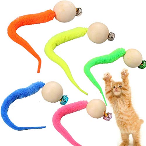 5 pezzi di Palla interattiva Con verme di Gatto Con campanella Palline traballanti divertenti Giocattolo di Campana di Gatto Giocattolo colorato per gattino, Giocattoli divertenti von 通用