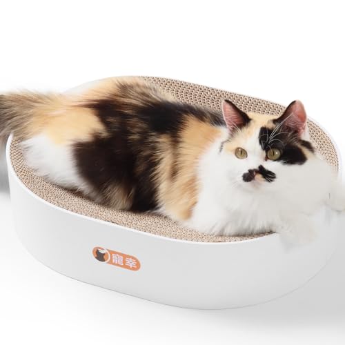 Cat Scratcher Carboard Bed, Protecting Furniture Cat Scratch Pad, Elliptic Cat Scratching Board Cat Beds&Furniture, Scratching Pads for Indoor Cats (Medium) von 寵幸