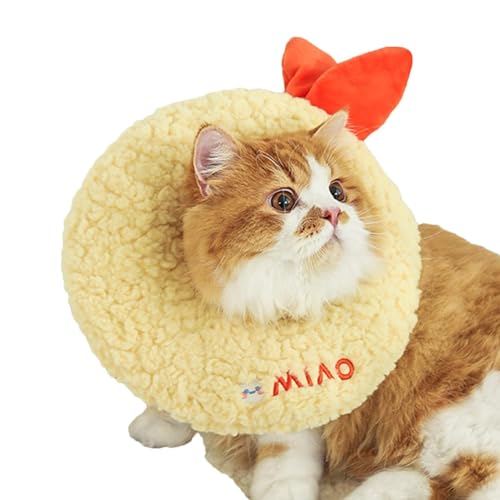 Cat Soft Cone, Cat Cone Collar - Cute Tempura Grilled Puppy Licking Neck Cones - Anti Bite Neck Protective Collar, Wundheilung Recovery Collar for Small and Medium Puppy and Kittens von ノーブランド品