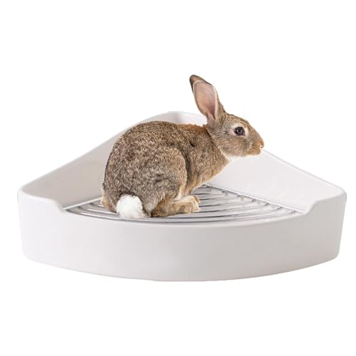 Ecktoilette Bettkasten, Kaninchen-Toilettenbox – Vista Indoor Kleine Haustier-Toilettenbox | Kleine Haustiertoilette mit rostfreier Beschichtung für kleine Meerschweinchen, Chinchillas, Welpen, von ノーブランド品