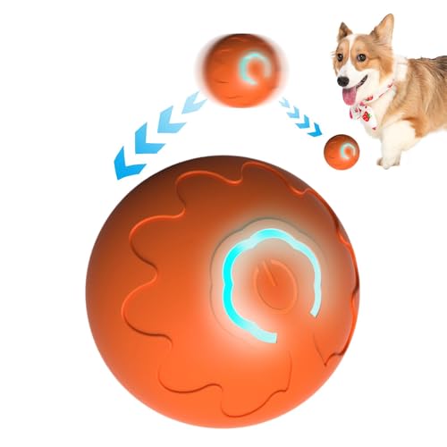 Elektronisches Hundeballspielzeug Interaktiver Hundeball, Automatisch Bewegliches Hundeballspielzeug USB Wiederaufladbar Elektronisches Ballspielzeug für Katzen, Hunde, Haustiere, Kauen, Bewegung, von ノーブランド品