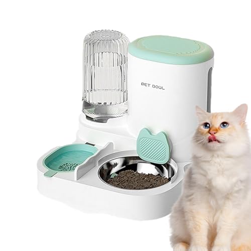 Futterspender und Wasserversorgung Set, Automatischer Hundefutterspender | Haustier Wasser und Köderspender, Nass- und Trockentrennung Design für Hunde, Kaninchen und Katzen von ノーブランド品