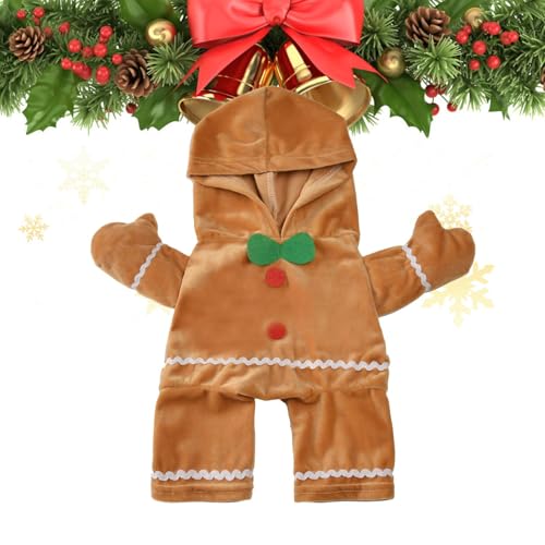 Hund Lebkuchenkostüm Hund Weihnachtskostüm Lustig Hoodie für Hund Hund Weihnachten Kostüm Niedlich Lebkuchenmann Kostüm für Hund Katze Welpen Feier Feier von ノーブランド品