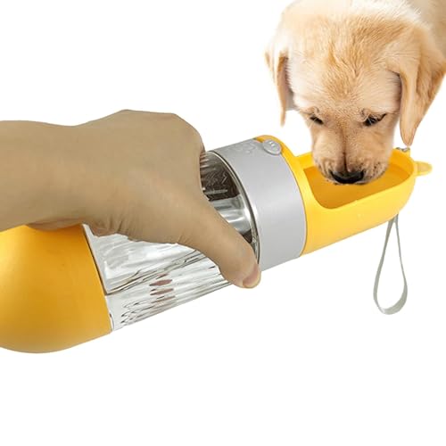 Hund Reise Wasserflasche, Hund Wasserflasche, Hundebedarf Reise Haustier Feeder Wasserflasche - Auslaufsicher Haustier Wasserspender, Tragbare Hundeflasche mit Futterbehälter, Welpen Trinknapf für von ノーブランド品