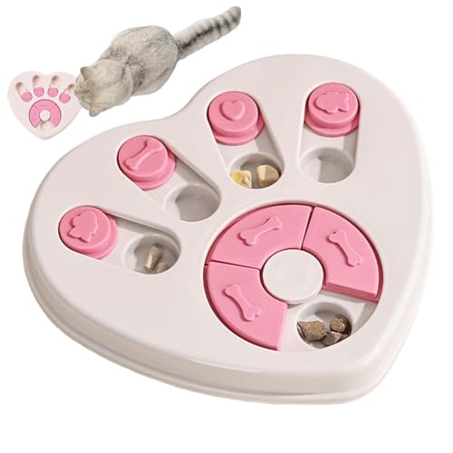 Hund Slow Feeder Bowl, Hund Slow Feeder, Hund Slow Feeder Puzzlespiel Hundefutter Schüssel Leckerli Spender - Interaktives Hundespielzeug, Hundenapf, Erstickung Puzzle Feeder, Hund Futternapf Herzform von ノーブランド品