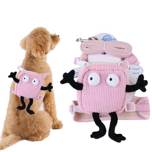 Hunderucksack mit Geschirr, Hunderucksack, Geschirr, kein Ziehen, Welpengeschirr, tragbarer Hundegeschirr-Rucksack für Reisen, Outdoor-Welpengeschirr-Rucksack von ノーブランド品