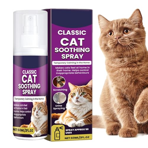 Katzen-Stressabbau-Spray, beruhigendes Spray für Katzen, 100 ml, natürliches Stressabbau-Spray, einfach anzuwenden mit Spray, pflanzlich gewonnen, reduziert Kratzer und Flecken sofort, schützt Möbel von ノーブランド品