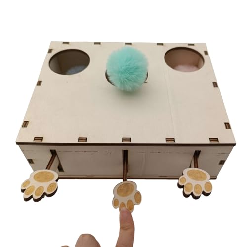 Katzenpuzzle Feeder Maulwurf Klatsche Spiel für Katzen | Niedliches interaktives Holz Whacker Spielzeug | Puzzle Feeder Futterspender, Multifunktionales Katzenzubehör für Katzen, Kätzchen, Haustiere von ノーブランド品