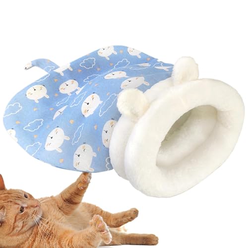 Katzenschlafsack Katzennest Bett Indoor Katze Winter Warmer Schlafsack Katzenbett Bequemer Haustier Kuschelsack für Kätzchen und Welpen unter 8 kg Katzenversteck Indoor Katzenschlafsack für kleine von ノーブランド品