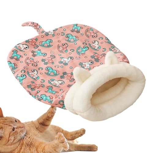 Katzenschlafsack Katzennest Bett Indoor Katze Winter Warmer Schlafsack Katzenbett Bequemer Haustier Kuschelsack für Kätzchen und Welpen unter 8 kg Katzenversteck Indoor Katzenschlafsack für kleine von ノーブランド品