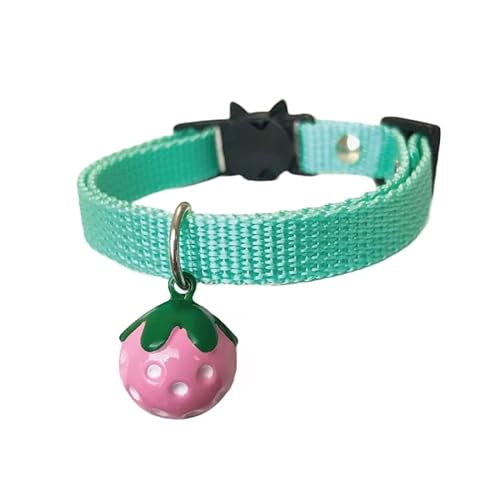 Kokoneko Honpo Erdbeerhalsband Katzenhalsband, Sicherheit mit Glocke, Japanisches Muster, leicht, verstellbar, Made in Japan, handgefertigt (Rosa) von ここねこ本舗