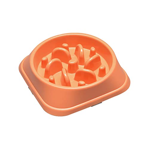 Koomiao Futternapf für Hunde, langsames Fressen, langsames Füttern, rutschfest, interaktiv, für Katzen und Hunde, langsames Füttern (Orange) von 通用