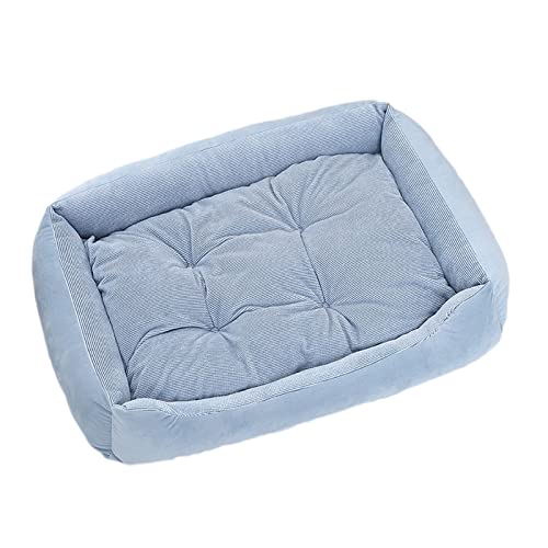 Koomiao Katzenbett, Kissen für Haustiere, Sofa, für kleine Hunde, mittlere Größe, rutschfest und ultraweich, flauschiger Hundeteppich (L- 60 x 44 x 10 cm, blau) von 通用