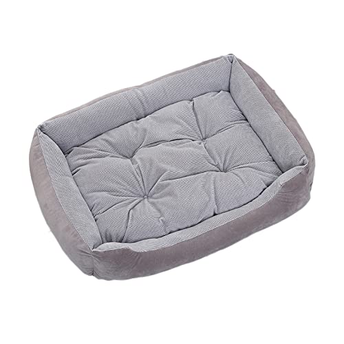 Koomiao Katzenbett, Kissen für Haustiere, Sofa, für kleine Hunde, mittlere Größe, rutschfest und ultraweich, flauschiger Hundeteppich (M - 50 x 37 x 10 cm, grau) von 通用