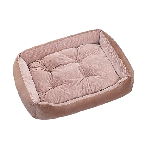 Koomiao Katzenbett, Kissen für Haustiere, Sofa, für kleine Hunde, mittlere Größe, rutschfest und ultraweich, flauschiger Hundeteppich (M - 50 x 37 x 10 cm, rosa) von 通用