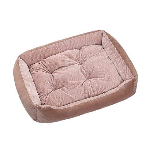 Koomiao Katzenbett, Kissen für Haustiere, Sofa, für kleine Hunde, mittlere Größe, rutschfest und ultraweich, flauschiger Teppich für Hunde (S - 45 x 31 x 10 cm, rosa) von 通用