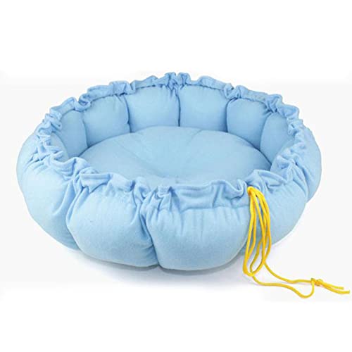 Koomiao Katzenbett, rund, flauschig, Katzenbett, Plüsch, warm, Katzenhöhle, weich und bequem, für Katzen (Ø 45 cm, blau) von 通用