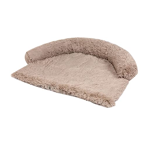 LIEMUAO Hundesofa Weiche Plüsch-Hundematte Waschbar Hundebett Herausnehmbar Haustierkissen Matratze ,Haustierbett für Hunde und Katzen (L, Braun-1) von 通用