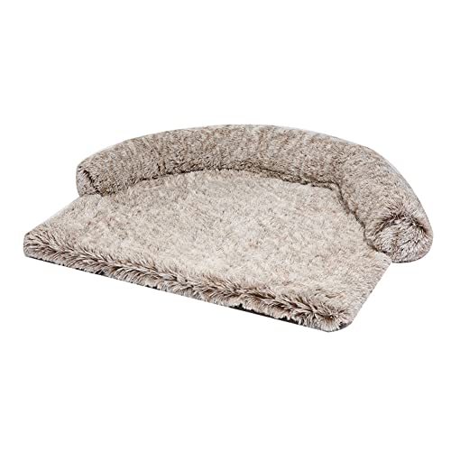 LIEMUAO Hundesofa Weiche Plüsch-Hundematte Waschbar Hundebett Herausnehmbar Haustierkissen Matratze ,Haustierbett für Hunde und Katzen (L, Hellbraun-1) von 通用