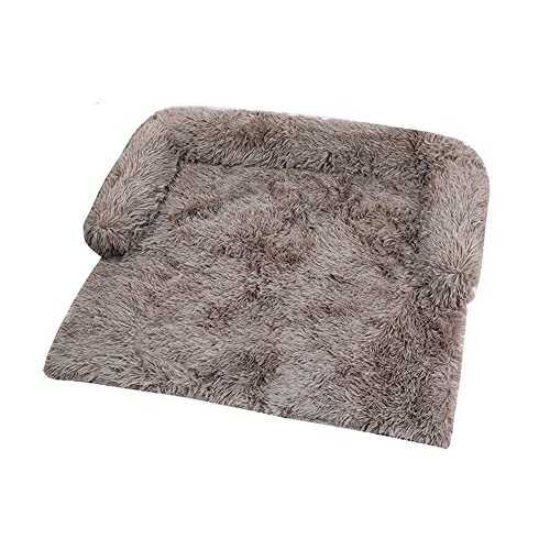 LIEMUAO Hundesofa Weiche Plüsch-Hundematte Waschbar Hundebett Herausnehmbar Haustierkissen Matratze ,Haustierbett für Hunde und Katzen (M, Braun) von 通用