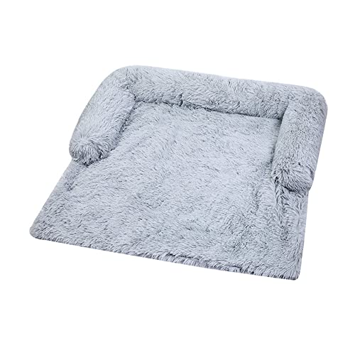 LIEMUAO Hundesofa Weiche Plüsch-Hundematte Waschbar Hundebett Herausnehmbar Haustierkissen Matratze ,Haustierbett für Hunde und Katzen (M, Grau) von 通用