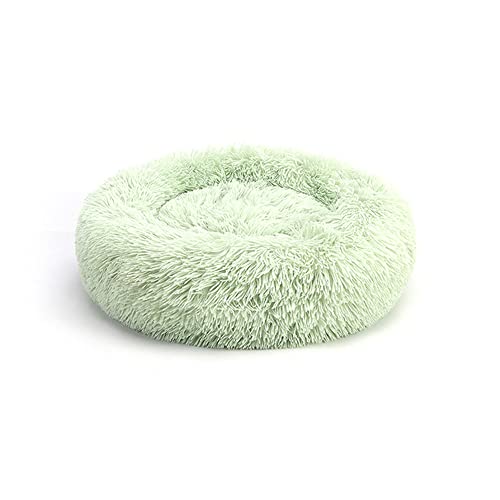 LIEMUAO Katzenbett 40/50cm Donut Hundebett,Kleine Hunde Bett, Flauschiges rutschfest Hundeliege für Haustiere/Welpen/Haustier/Katzenbett (40cm, Grün) von 通用