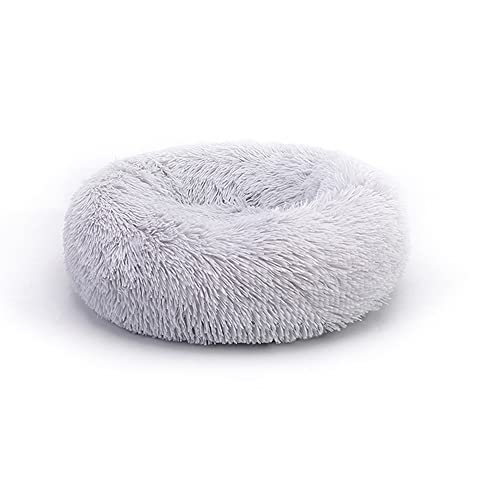 LIEMUAO Katzenbett 40/50cm Donut Hundebett,Kleine Hunde Bett, Flauschiges rutschfest Hundeliege für Haustiere/Welpen/Haustier/Katzenbett (40cm, Violett) von 通用