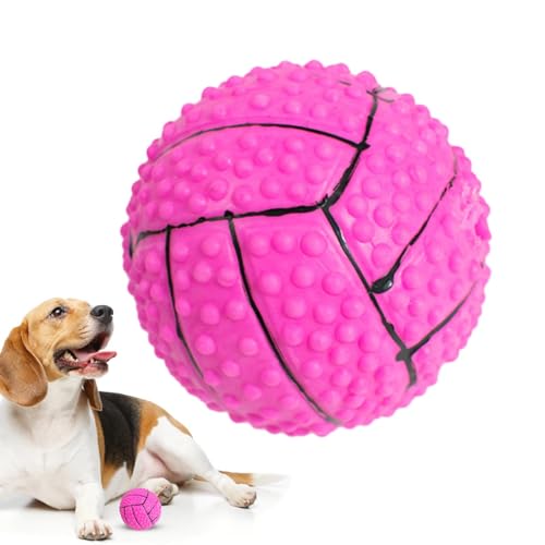 Leckerli-Spender Hundespielzeug, Hunde-Puzzle-Spielzeugball, Hundeleckerli-Spender Behandlung Dosierung Zahnen Quietschball - Ball Feeder, Bissfestes Welpenspielzeug für kleine und mittelgroße Hunde, von ノーブランド品