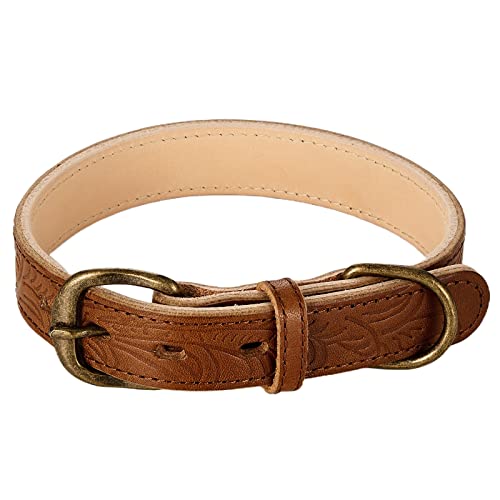 POP Sand Tochigi Hundehalsband aus Leder für große Hunde, Braun, Größe 21 (31,8–37,8 cm), hergestellt in Japan, BONBI ALCON von ポップサンド