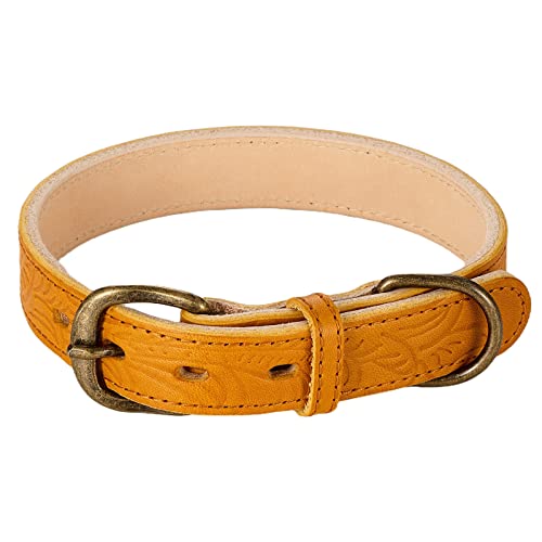 POP Sand Tochigi Hundehalsband aus Leder für große Hunde, Camel, Größe 21 (31,8–37,8 cm), hergestellt in Japan, BONBI ALCON von ポップサンド