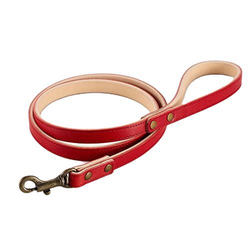 POP Sand Tochigi Hundeleine aus Leder für mittelgroße Hunde, Hundeleine, rot, Größe M, hergestellt in Japan, BONBI ALCON von ポップサンド