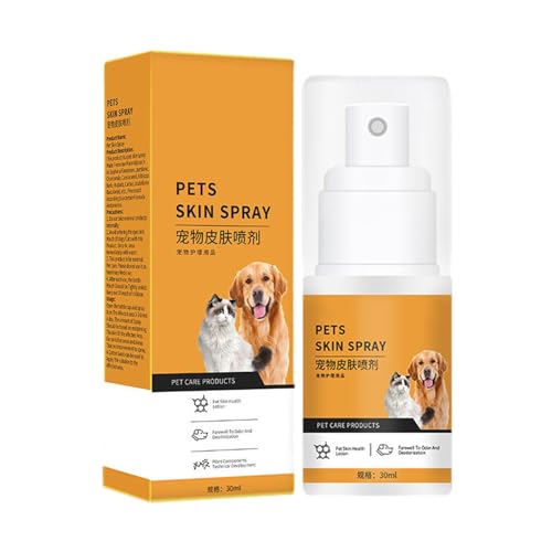 Pet Anti-Juckreiz-Spray, Hunde-Juckreiz-Spray, mildes Katzen- und Hunde-Spray, trockene Haut, 30 ml, tragbarer Hotspot für Haustiere, Hunde, Katzen, Haut und Fell, feuchtigkeitsspendend, natürliches von ノーブランド品