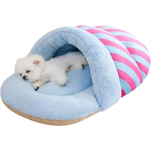 Plüsch Katzenbett Höhle, Katzenhaus Bett - Plüsch Hausschuhe Katze Schlafhaus | Cordstoff Kleines Katzenhaus Indoor für Kaninchen, Katzen, Hunde und andere Kleintiere von ノーブランド品