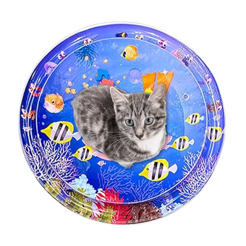 Wassersensorische Spielmatte für Katzen Wasserspielmatte Sensorisches Spielzeug, Wasser befüllbare Katze Hund Kühlmatte für langweilige Indoor-Katzen, Haustier-Spielmatte, Interaktives Spielzeug von ノーブランド品