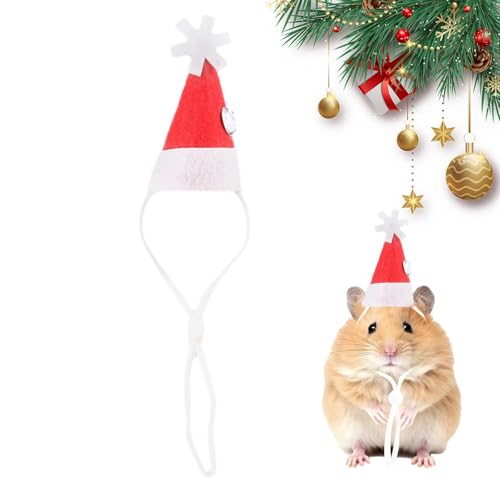 Weihnachtsmütze für Haustiere, Huhn, Hamstermütze, Meerschweinchen-Weihnachtsmütze, kleine Tier-Kostümmütze, weich, kleine Hamstermütze, Chinchilla, , Bart-Weihnachtsmannmütze von ノーブランド品