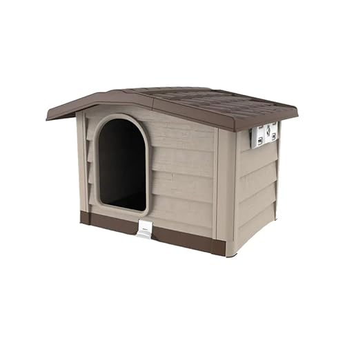 Hundehütte 'Bungalow' mittelgroß für Hunde - cm 110 x 94 x Höhe 77 - aus Kunststoff von 1000brico