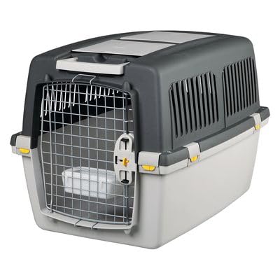 Transportbox für Hunde / Katzen 'Gulliver 4' Iata hellgrau / dunkelgrau 71 x 51 x H 50 cm von 1000brico